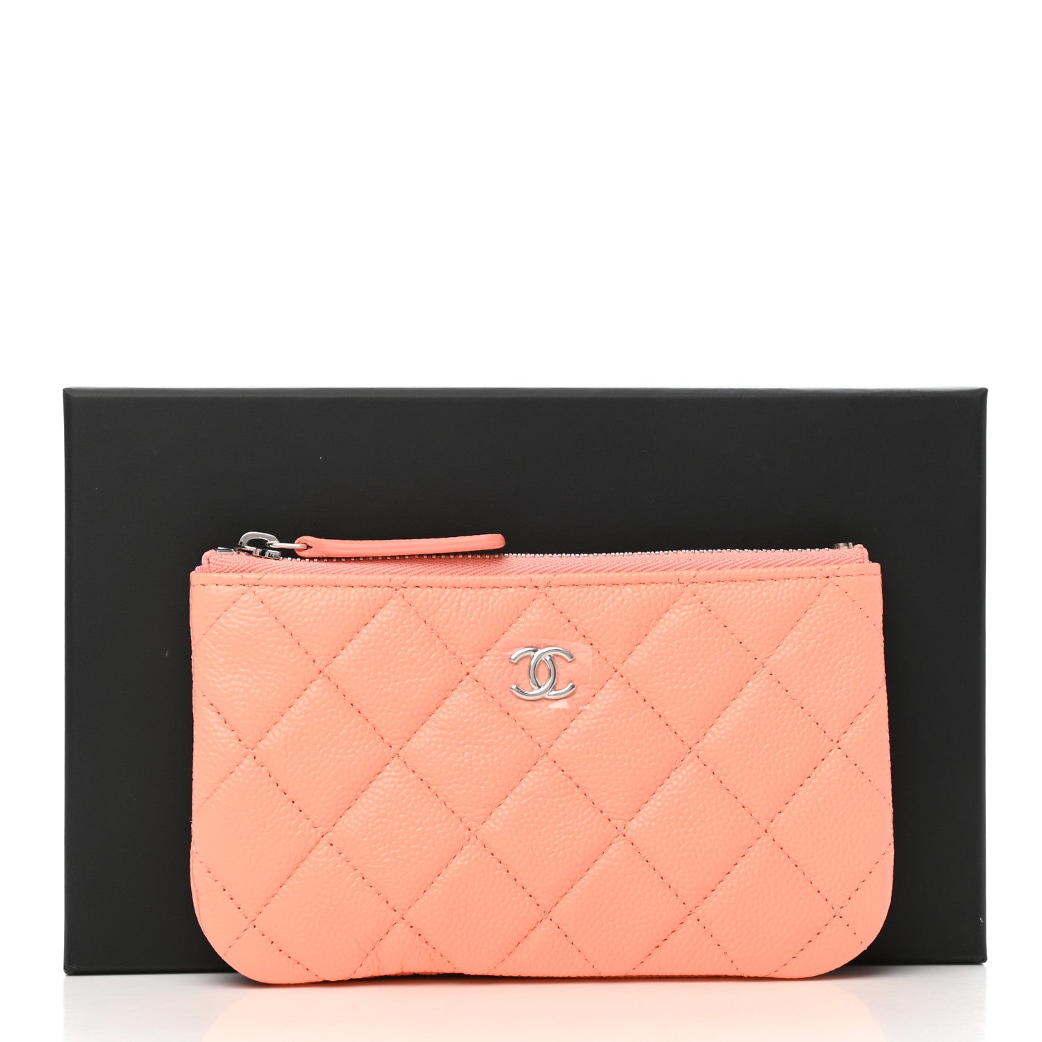 Chanel Caviar Quilted Small Cosmetic Case Coral 8 of 8