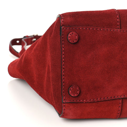 Prada Suede Scamosciato Stitched Small Twin Pocket Tote Porpora 7 of 8