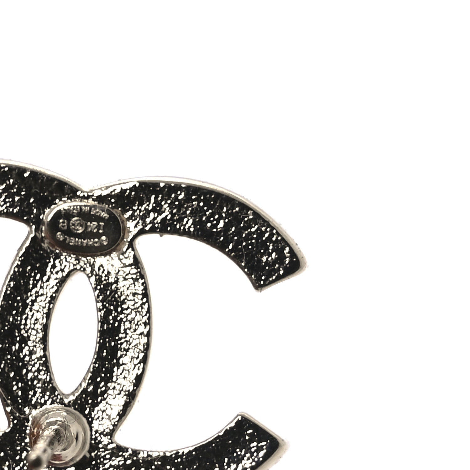 Chanel Metal Enamel CC Earrings Pink Gold 4 of 5