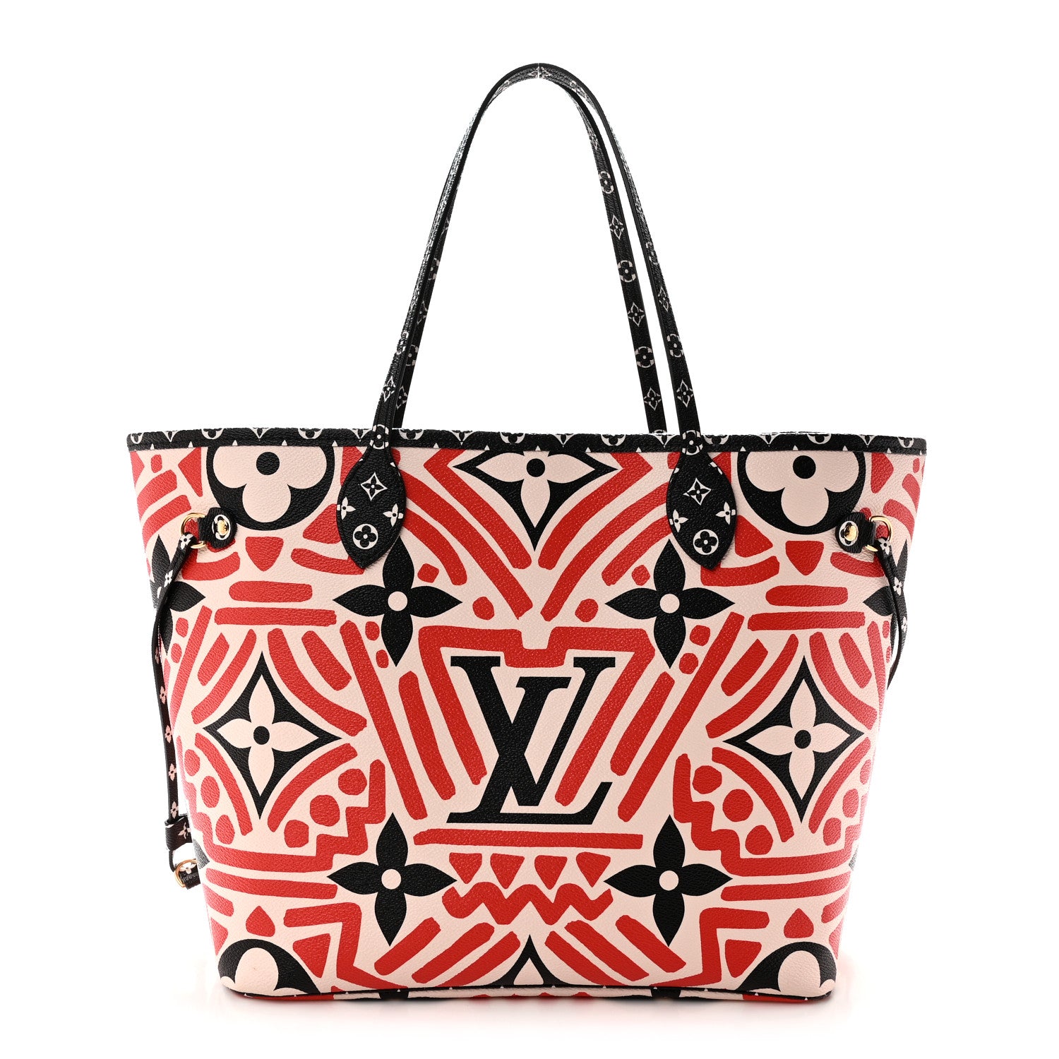 Louis Vuitton Monogram Giant Crafty Neverfull MM Creme Rouge Black 1 of 10