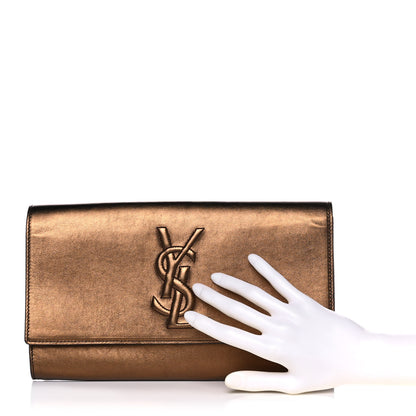 Saint Laurent Metallic Calfskin Monogram Large Belle De Jour Clutch Bronze 2 of 12