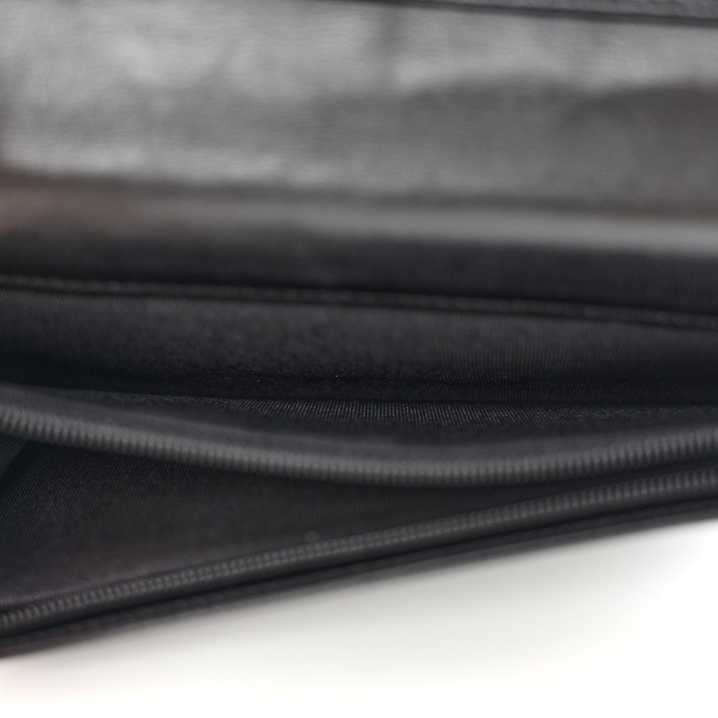 Lambskin Perforated Yen Wallet Black