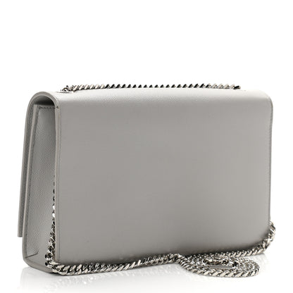 Saint Laurent Grain De Poudre Medium Classic Monogram Kate Satchel Souris 3 of 11