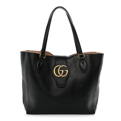 Gucci New Sakai Calfskin Lux Small Dahlia Tote Black 1 of 10