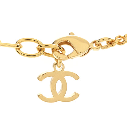 Chanel Crystal Pearl CC Africa Pendant Necklace Gold White 5 of 7