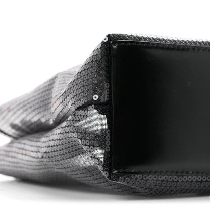 Prada Sequin Rete Paillettes Small Tote Bag Black 10 of 11