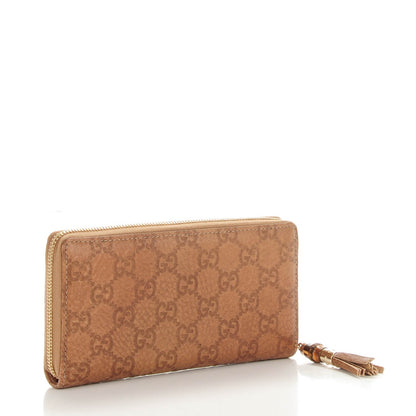 Gucci Guccissima Bamboo Tassel Zip Around Wallet Light Brown 3 of 7