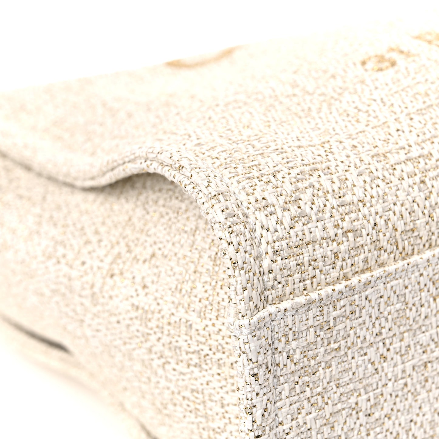 Lurex Boucle Small Deauville Tote Ivory