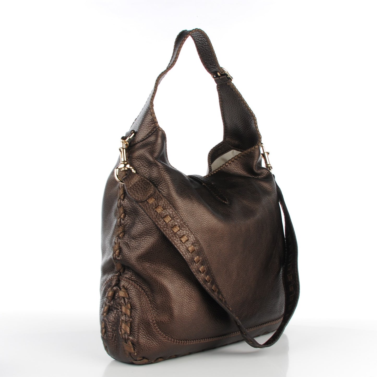 Calfskin Large New Jackie Shoulder Bag Bronze