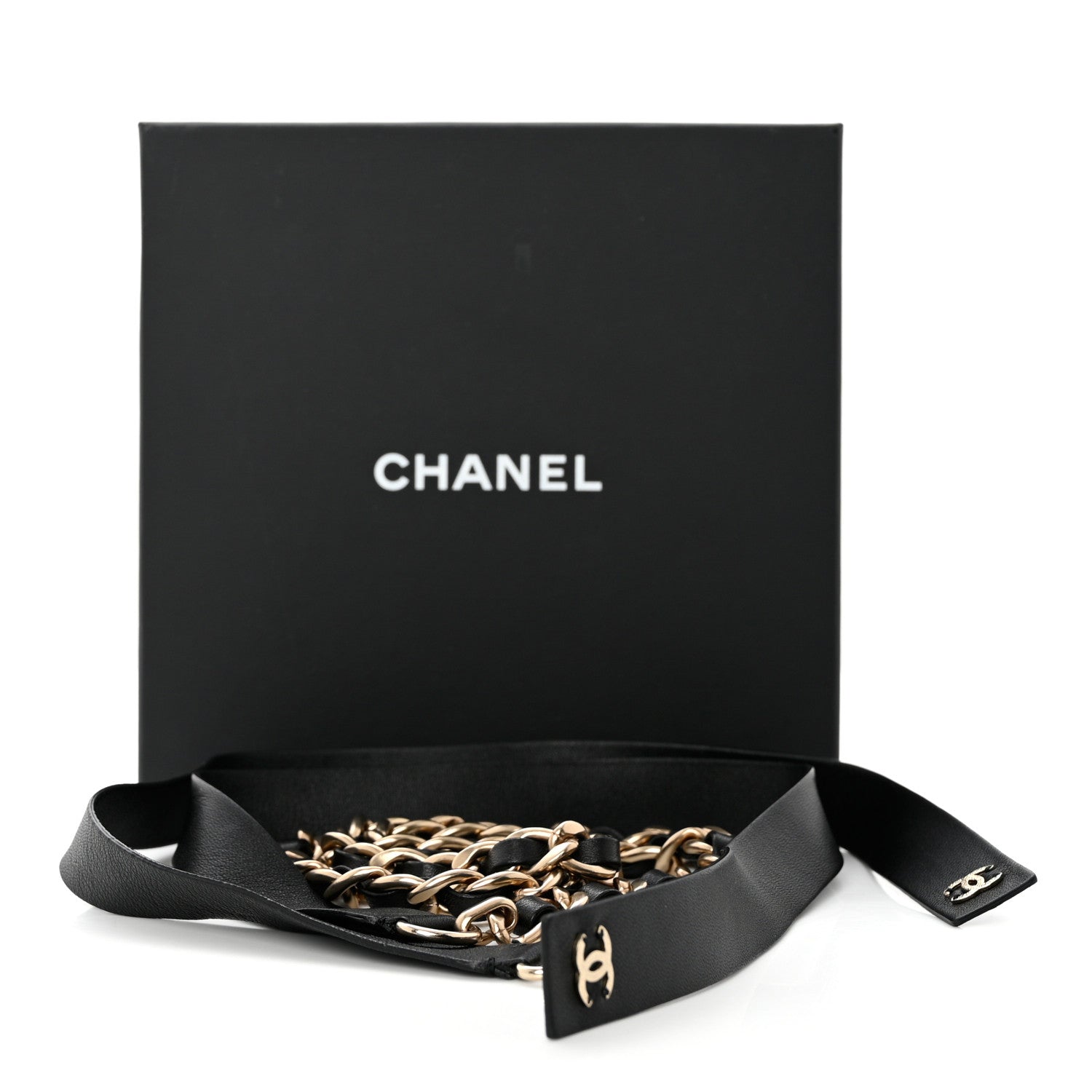 Chanel Lambskin Chain CC Bow Belt M 80 32 Black 4 of 4