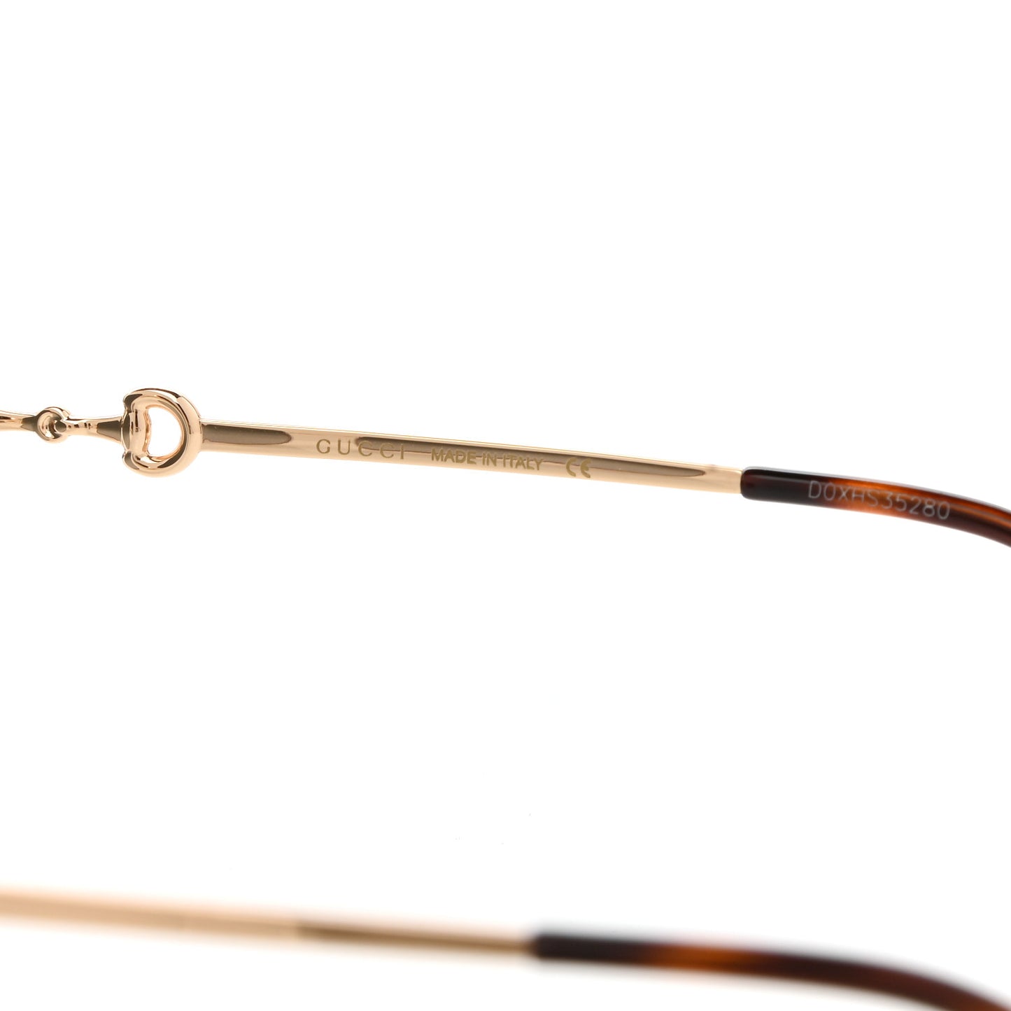 Metal Horsebit Square Frame Sunglasses GG0879S Gold