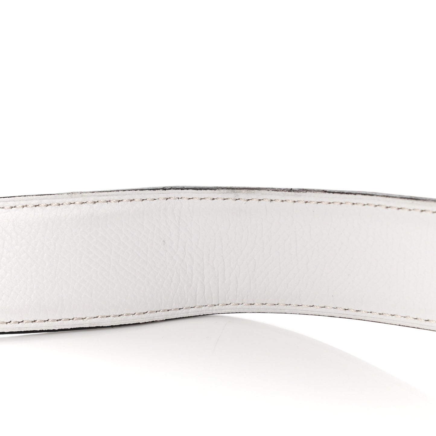Epsom Togo 32mm H Belt 90 Etoupe White