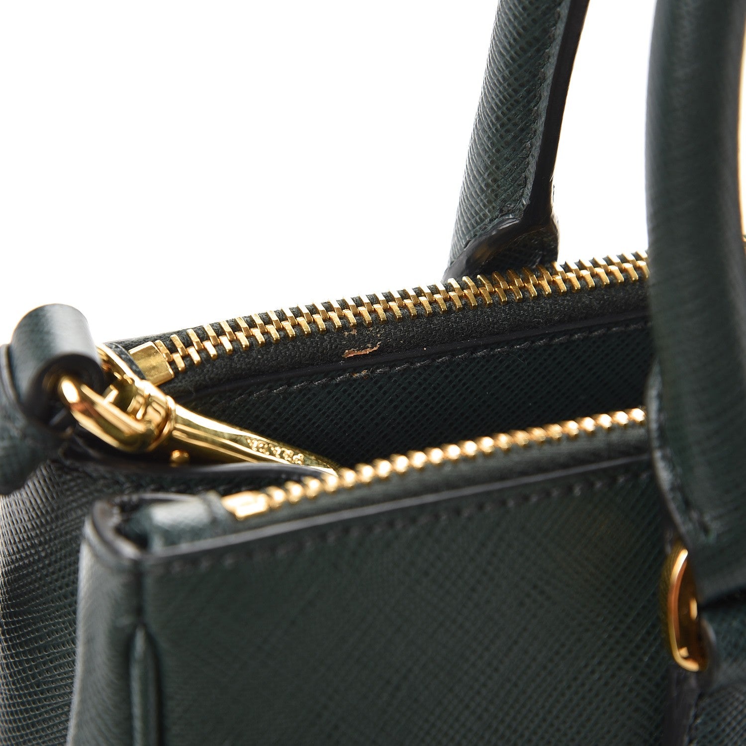 Prada Saffiano Small Galleria Double Zip Tote Smeraldo 9 of 9