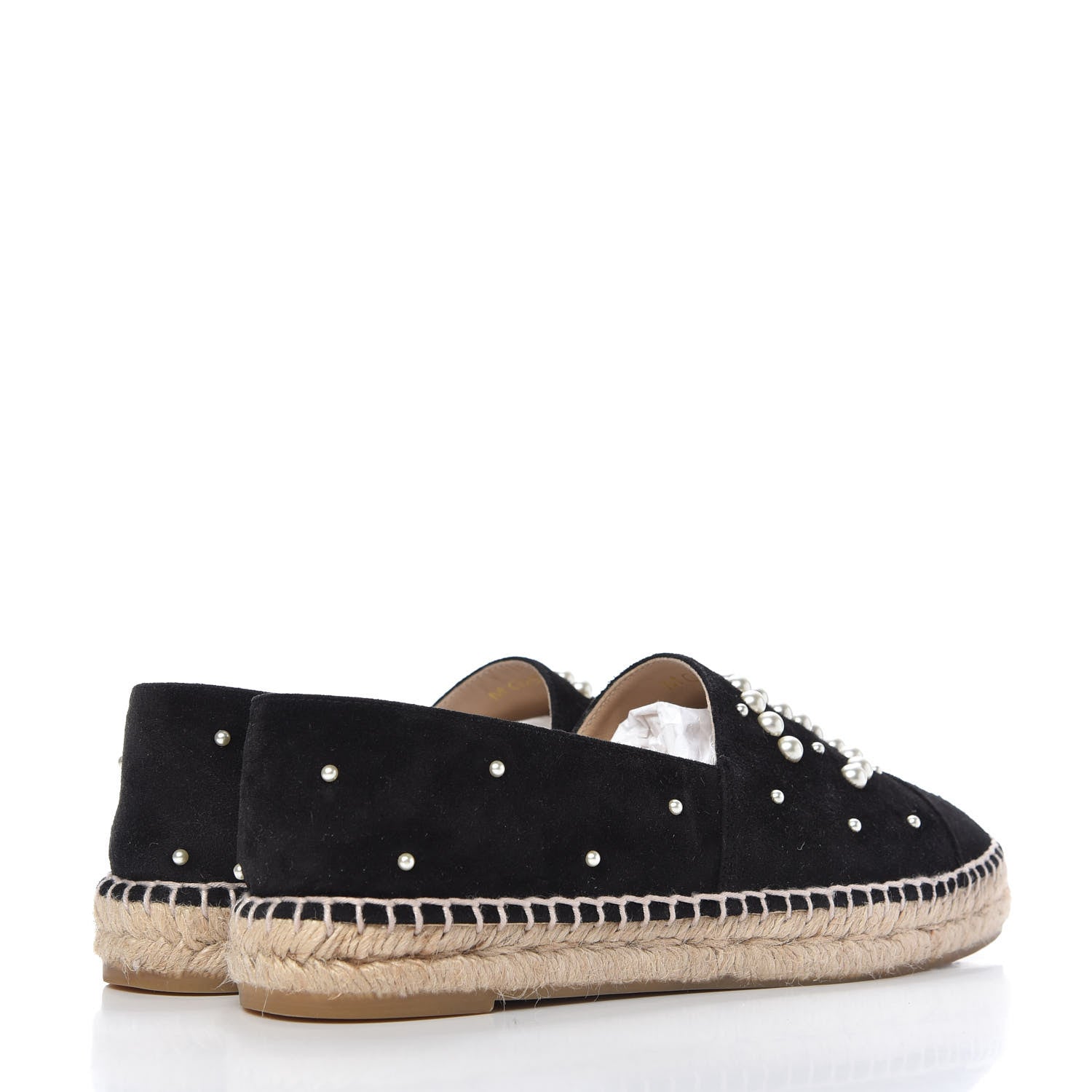 Chanel Suede Pearl CC Espadrilles 39 Black 4 of 11