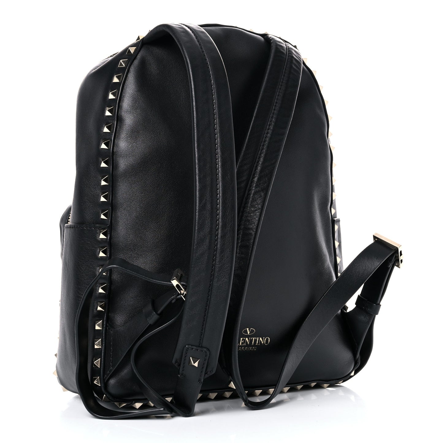 Vitello Medium Rockstud Backpack Black