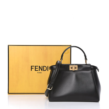 Fendi Nappa Stacked Bar Mini Peekaboo Iconic Satchel Black 10 of 10