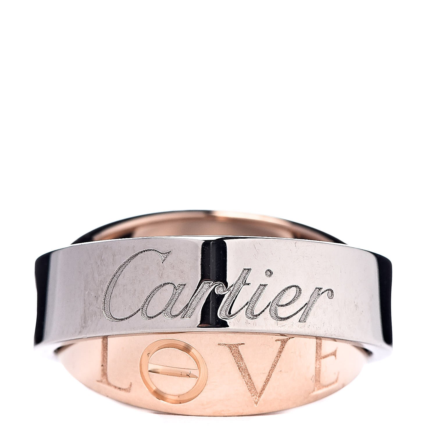 Cartier 18K White Pink Gold 5.5mm Astro LOVE Ring 49 4.75 1 of 4