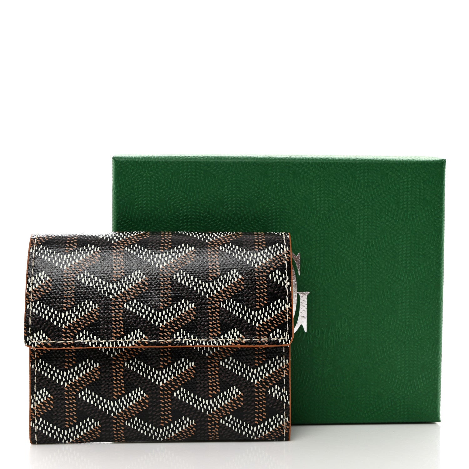 Goyard Goyardine Marigny Coin Purse Wallet Black Gold 7 of 7