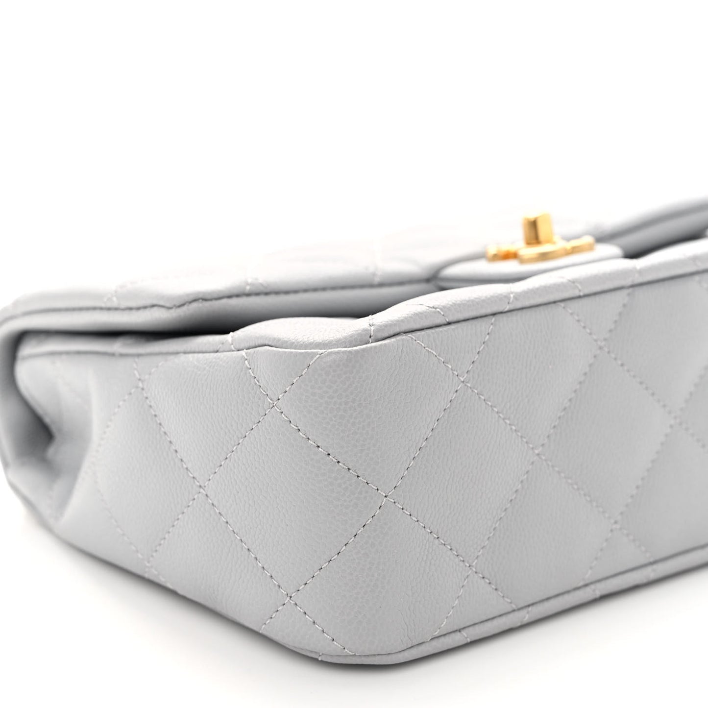 Caviar Quilted Sweetheart Flap Grey