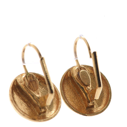 Chanel CC Round Earrings Gold Black 3 of 4