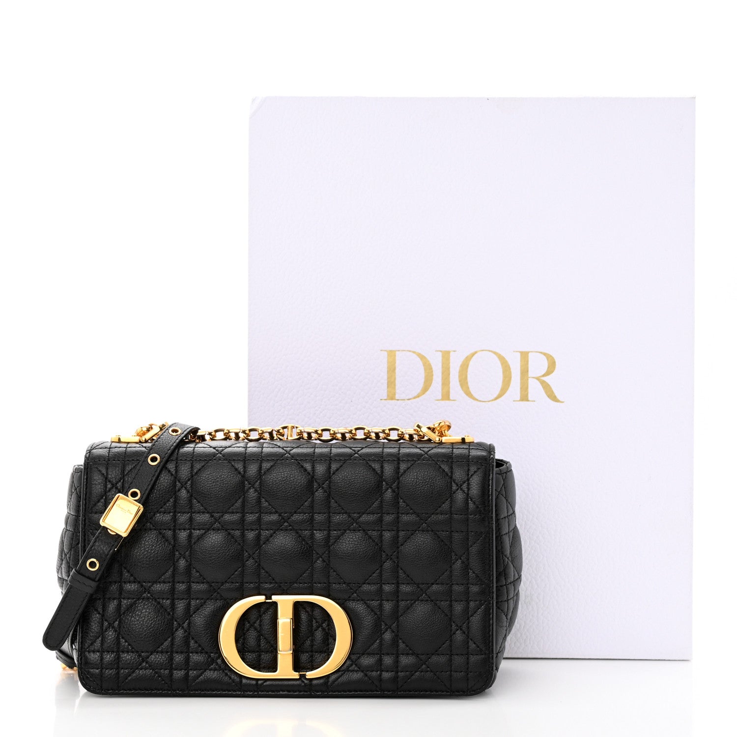 Christian Dior Calfskin Cannage Medium Caro Bag Black 21 of 21