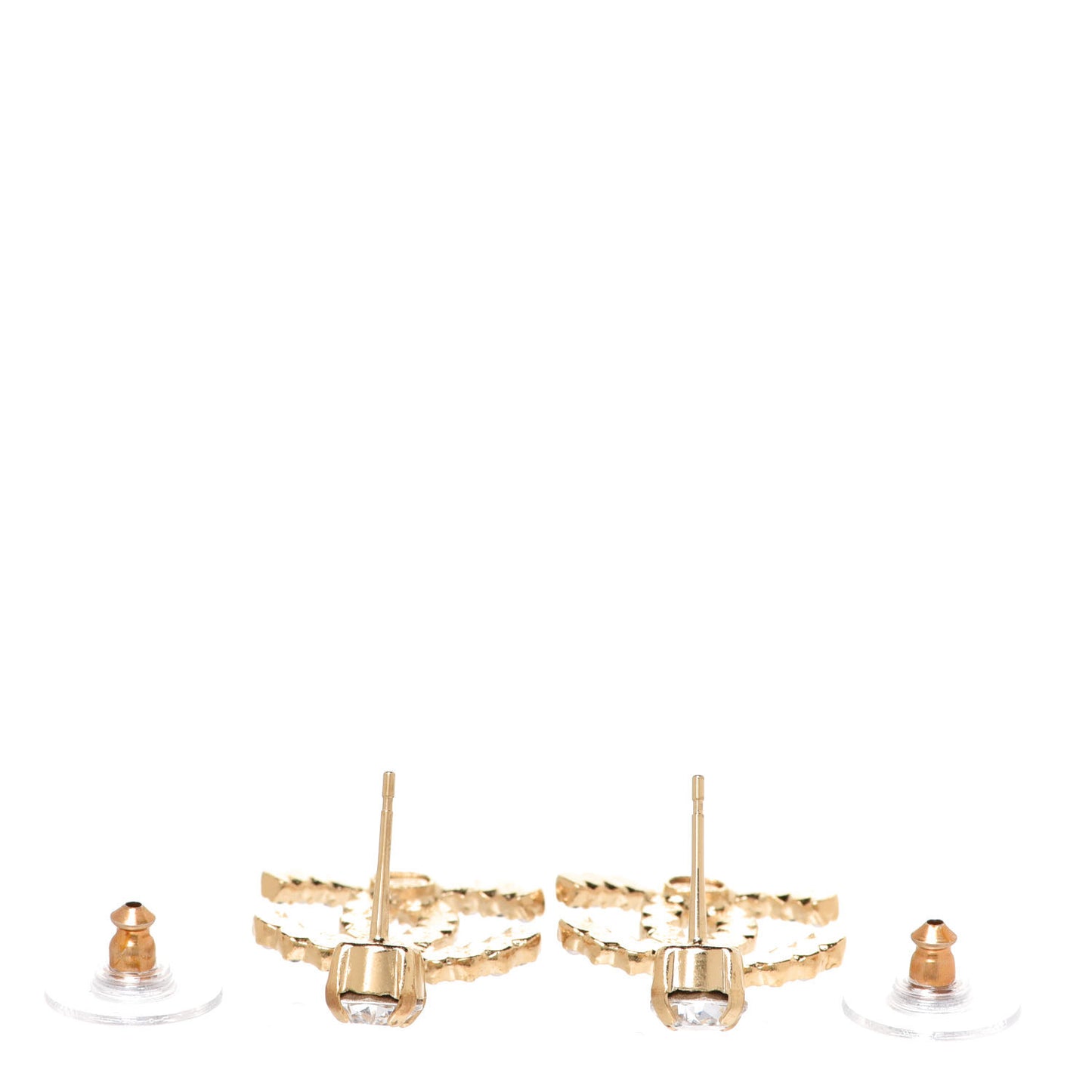Resin Crystal Pearl CC Drop Earrings Gold Black