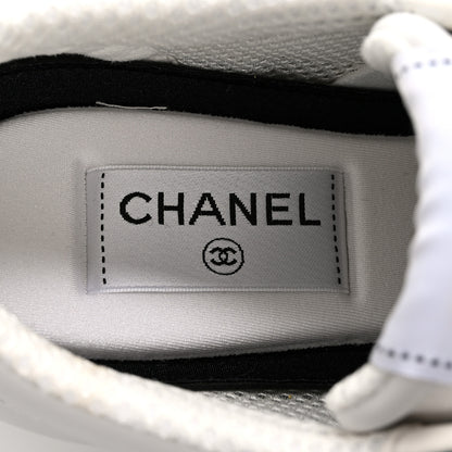 Chanel Calfskin Suede Calfskin Logo Womens Sneakers 38.5 White Dark Green 7 of 11