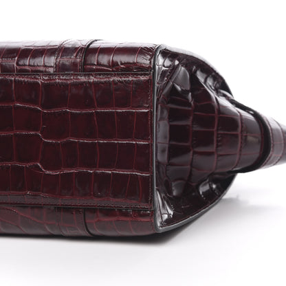 Mulberry Crocodile Embossed Calfskin Small Zipped Bayswater Oxblood 12 of 16
