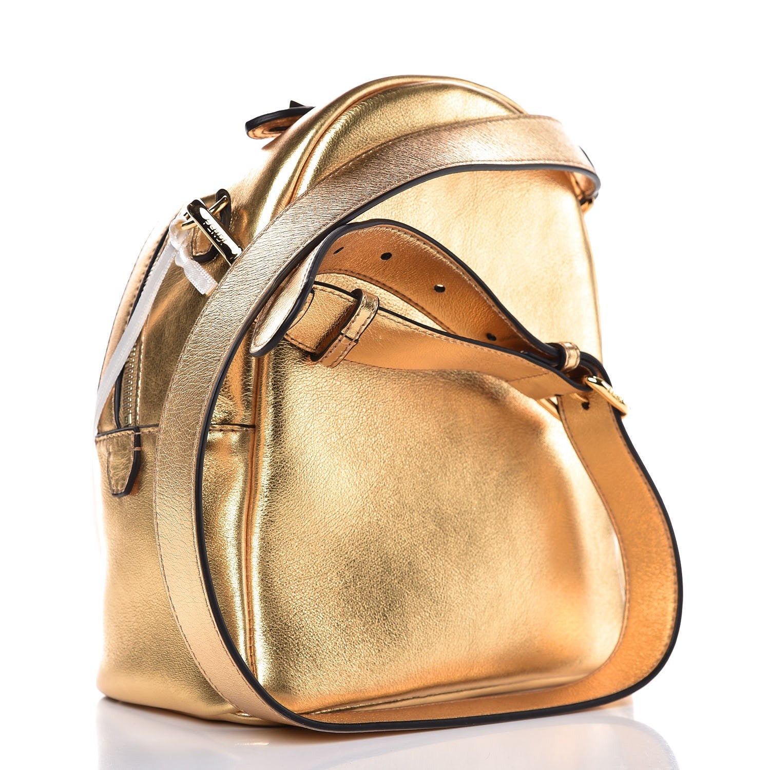 Fendi Vitello Catalan Mirror Flowerland Backpack Gold 3 of 7