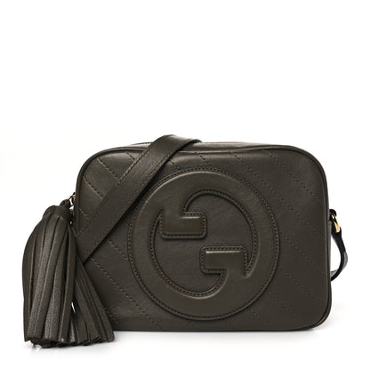 Gucci Sakai Be Green Calfskin Diagonal Stitched Small Blondie Shoulder Bag Craclet Brown 1 of 10
