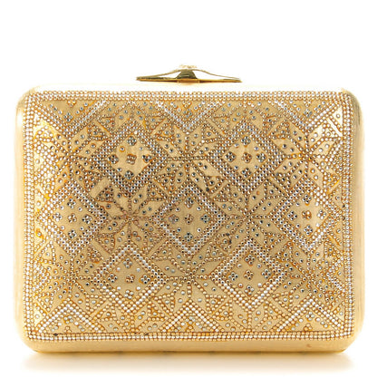 Judith Leiber Crystal Minaudiere Clutch Gold 1 of 8