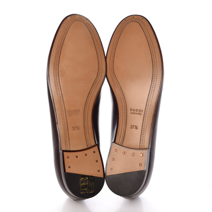 Gucci Calfskin Womens Jordaan Loafers 37.5 Fondente Brown 5 of 11
