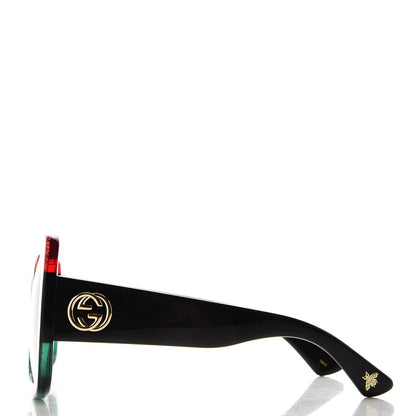 Gucci Square Frame GG0083S Sunglasses Glitter Red Black Green 3 of 9