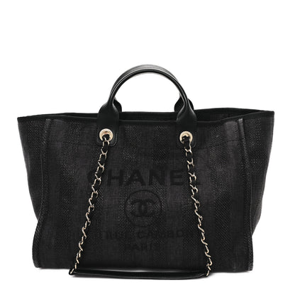 Chanel Mixed Fibers Calfskin Striped Medium Deauville Black 1 of 14