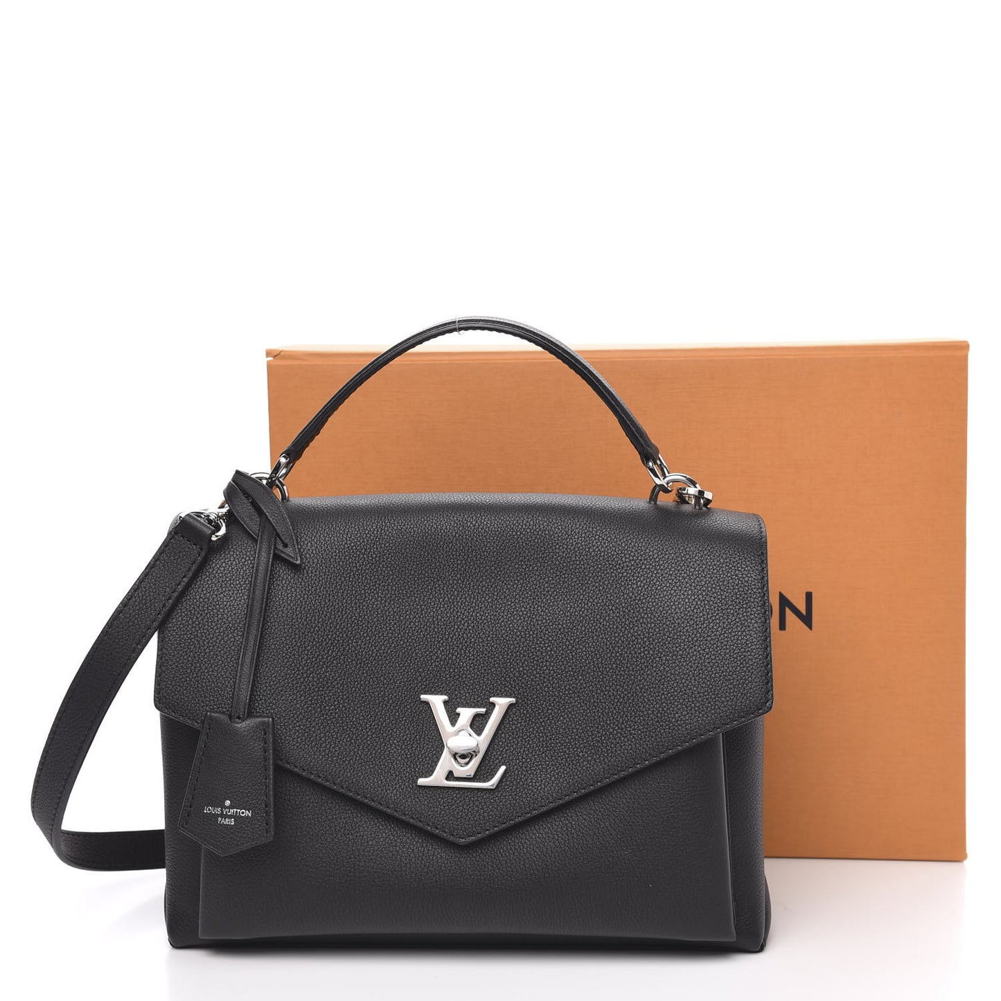 Soft Calfskin My Lockme Top Handle Black