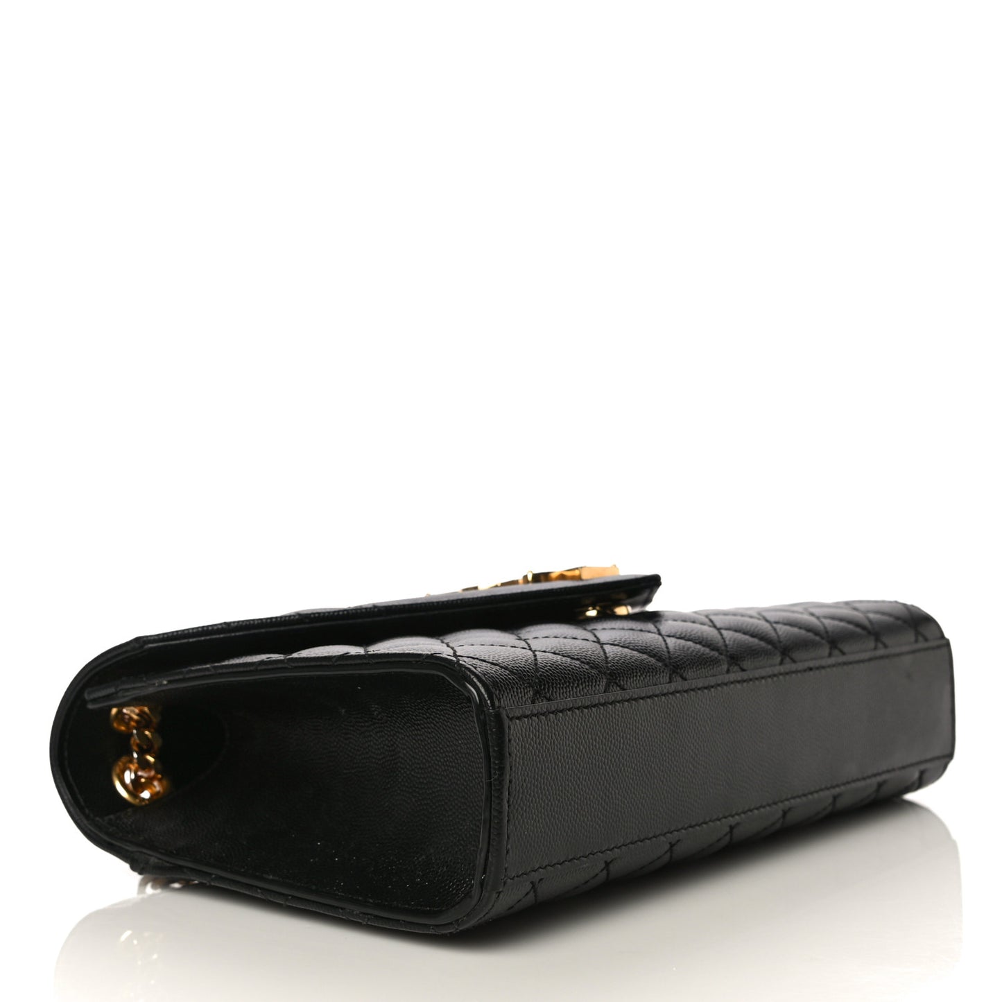 Grain De Poudre Textured Mixed Matelasse Triquilt Medium Monogram Satchel Black