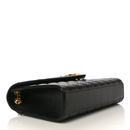 Saint Laurent Grain De Poudre Textured Mixed Matelasse Triquilt Medium Monogram Satchel Black 4 of 11