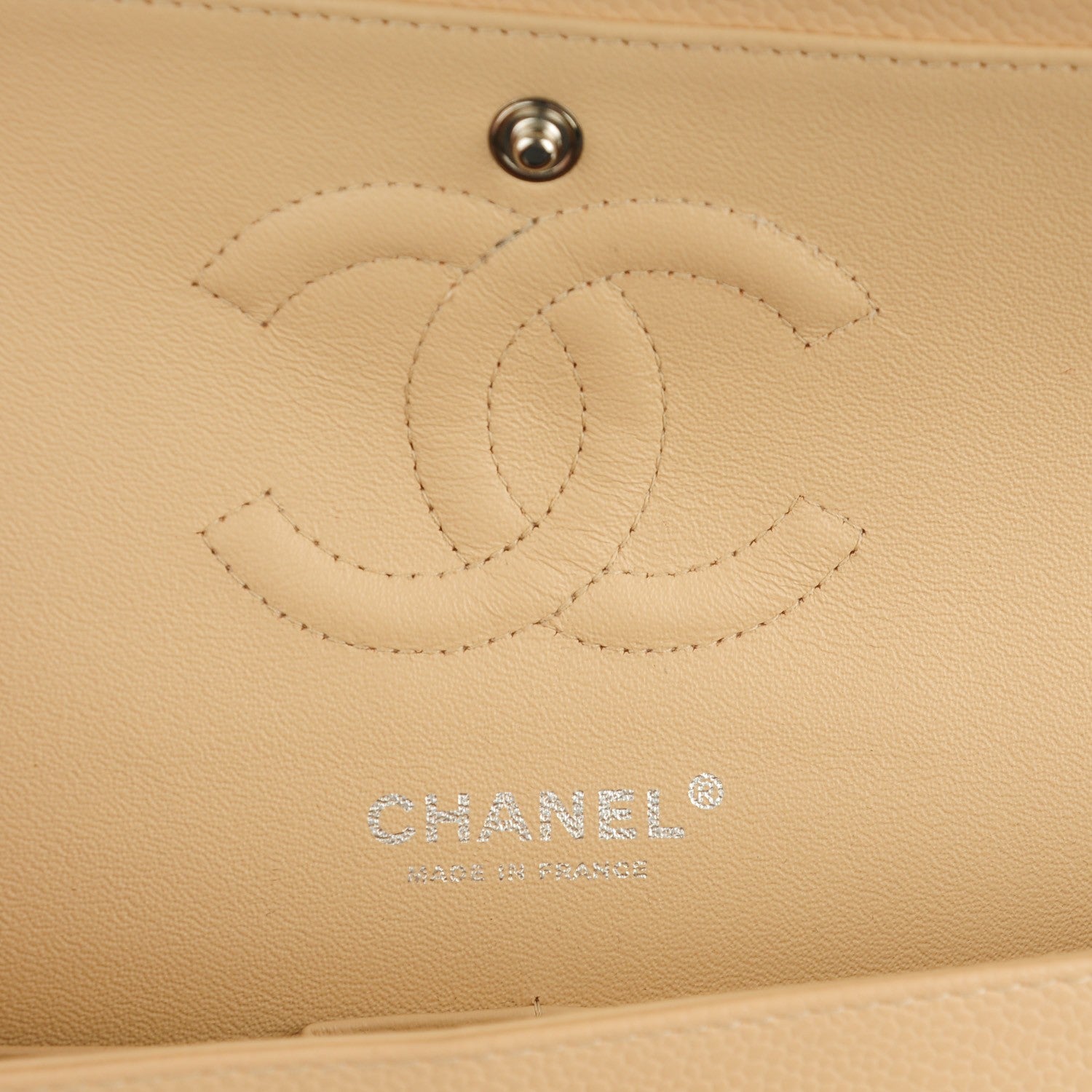 Chanel Caviar Quilted Medium Double Flap Beige Clair 7 of 8