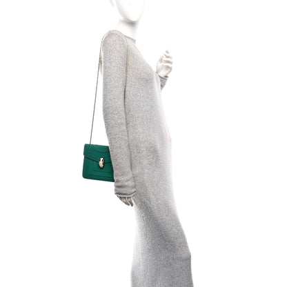 Bulgari Calfskin Small Serpenti Forever Snake Strap Crossbody Bag Emerald Green 2 of 11