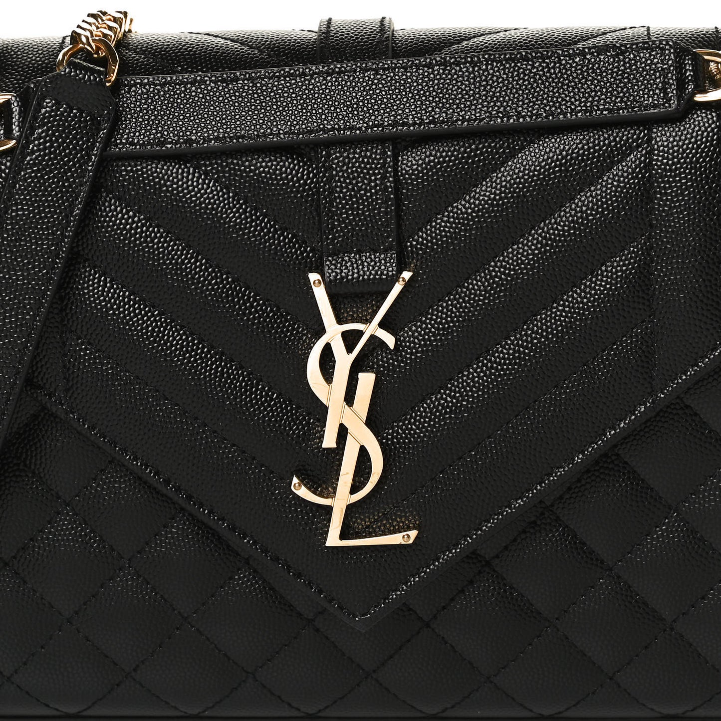 Grain De Poudre Textured Mixed Matelasse Triquilt Medium Monogram Satchel Black