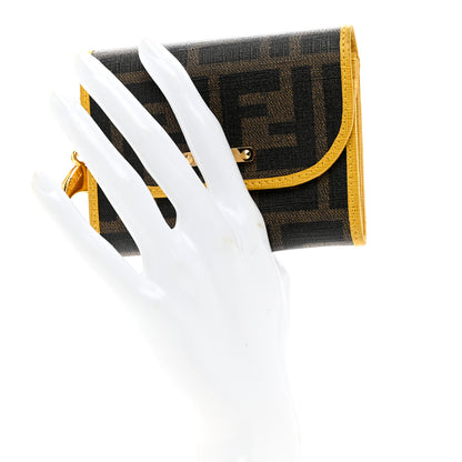 Fendi Zucca Spalmati Gusseted Card Holder Tobacco Yellow 2 of 9