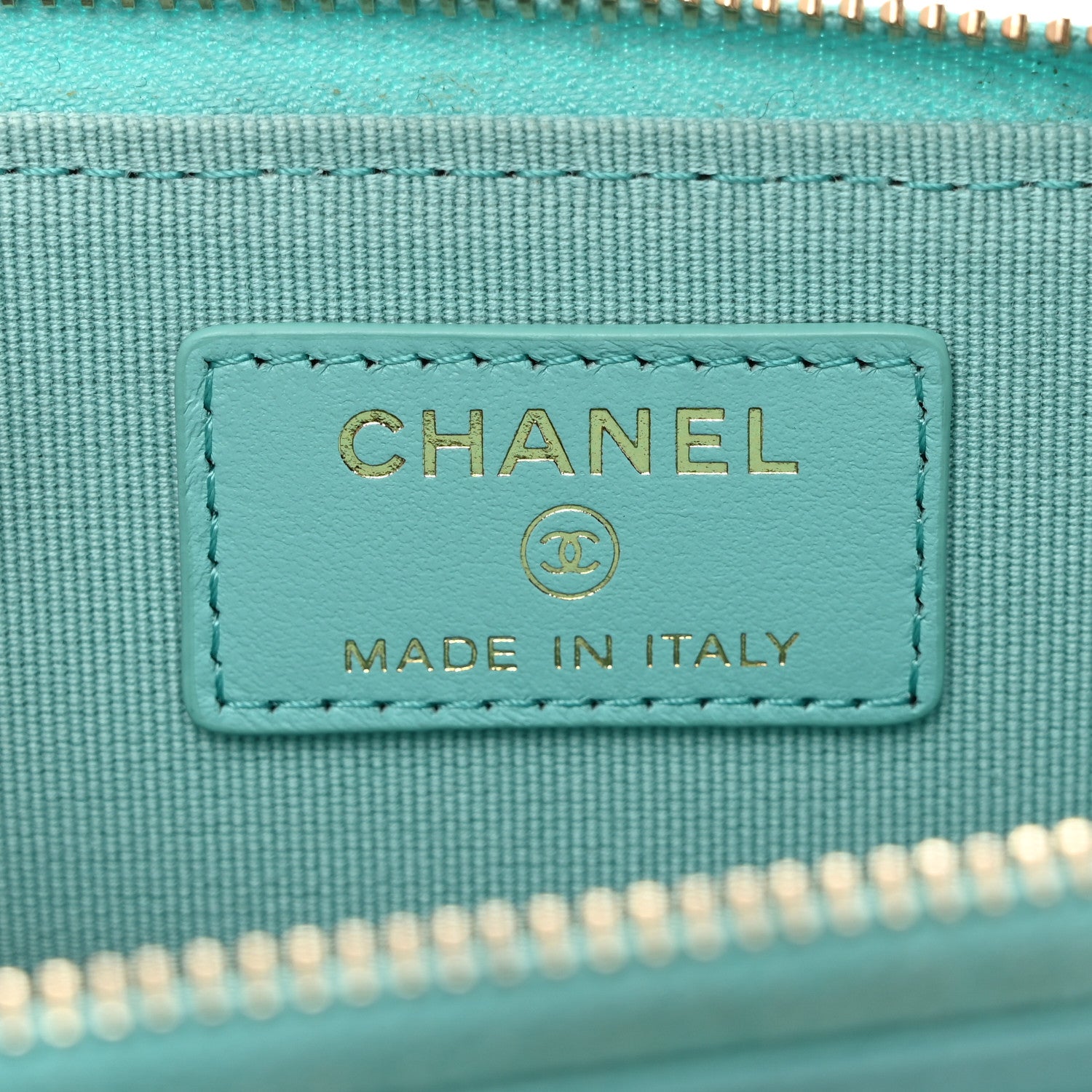 Chanel Caviar Quilted CC Zip Around Card Holder Blue 6 of 13