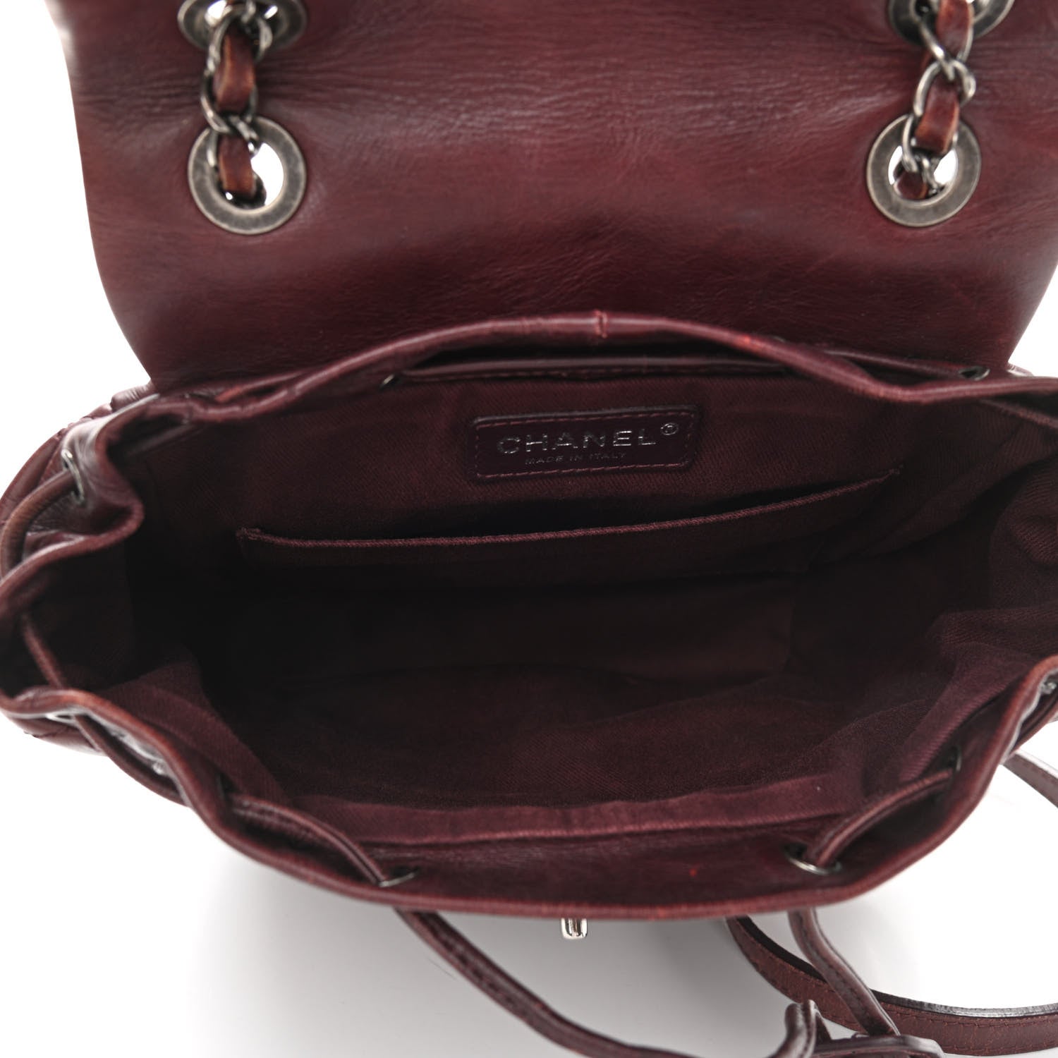 Chanel Glazed Calfskin Quilted Small Salzburg Backpack Burgundy 5 of 10