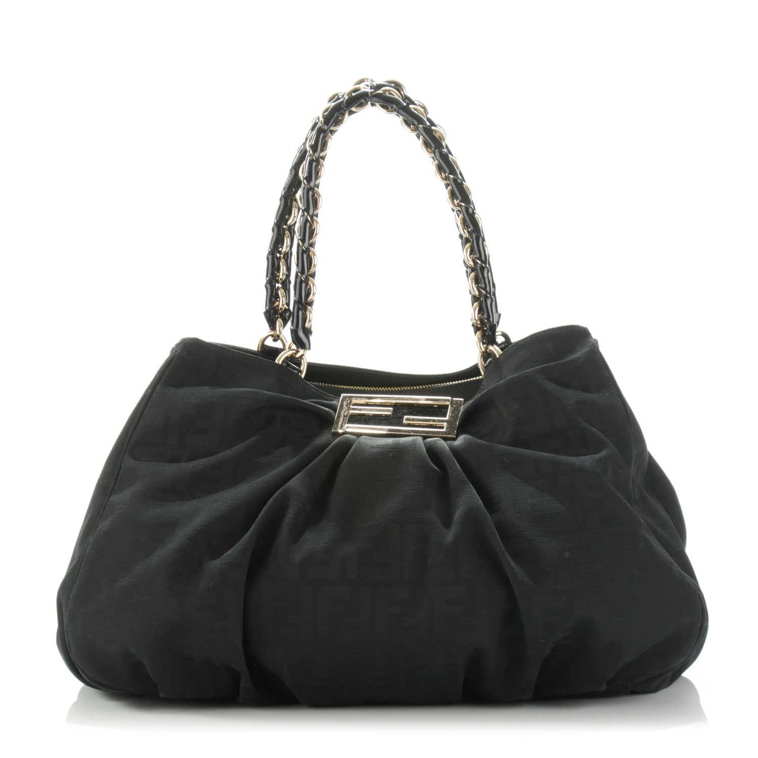 Fendi Zucca Enamel Mia Tote Black 1 of 7