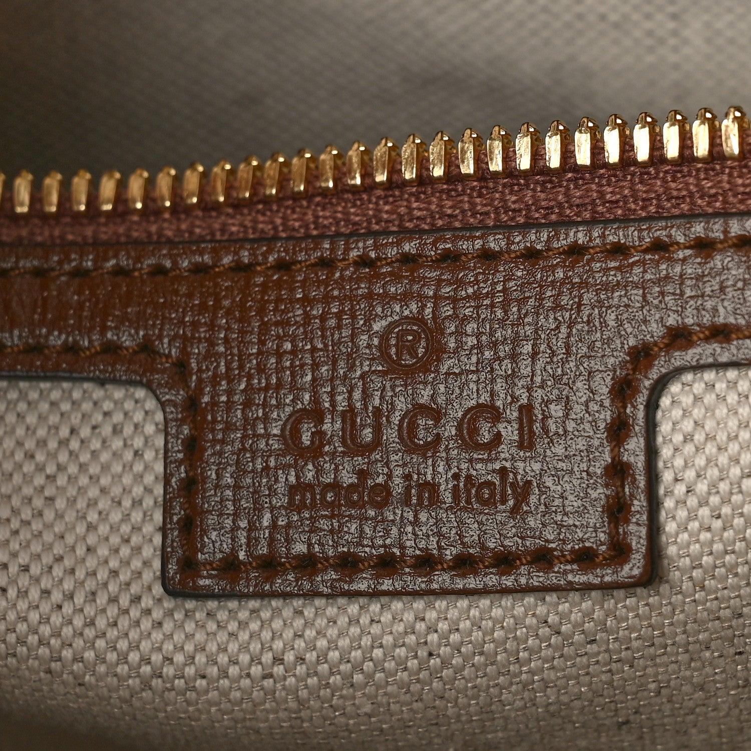 Gucci GG Supreme Monogram Azalea Calfskin Retro Interlocking G Wristlet Messenger Bag Beige Ebony Brown Sugar 6 of 9