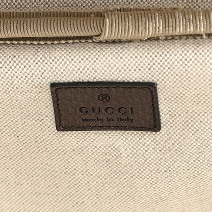 Gucci GG Supreme Monogram Textured Dollar Calfskin Web Large Savoy Trolley Suitcase Beige Ebony 5 of 10