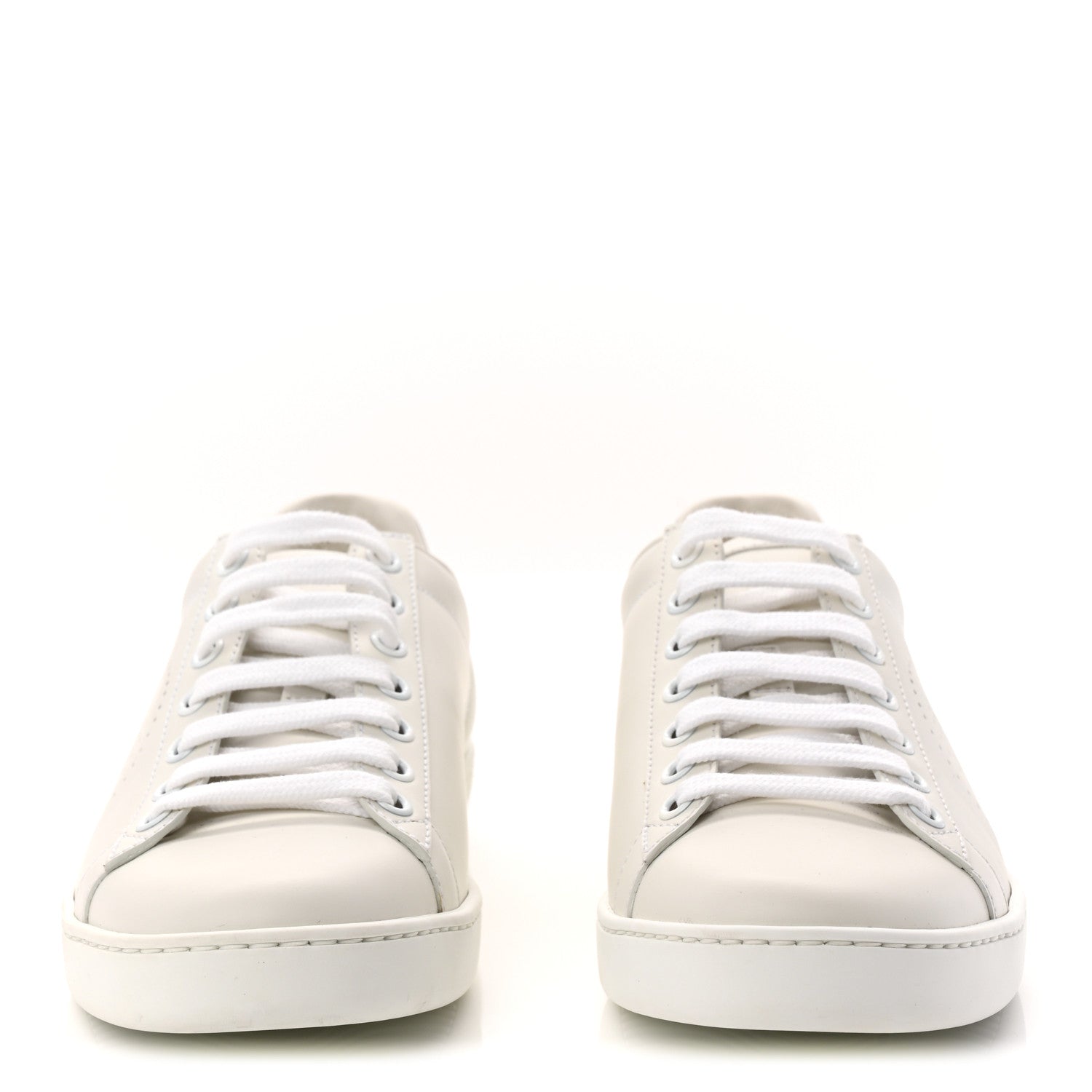 Gucci Calfskin Interlocking G Perforated Womens Ace Sneakers 36.5 White Grey Sky 3 of 10