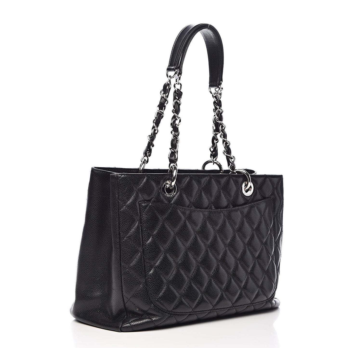 Caviar Quilted Grand Shopping Tote GST Black
