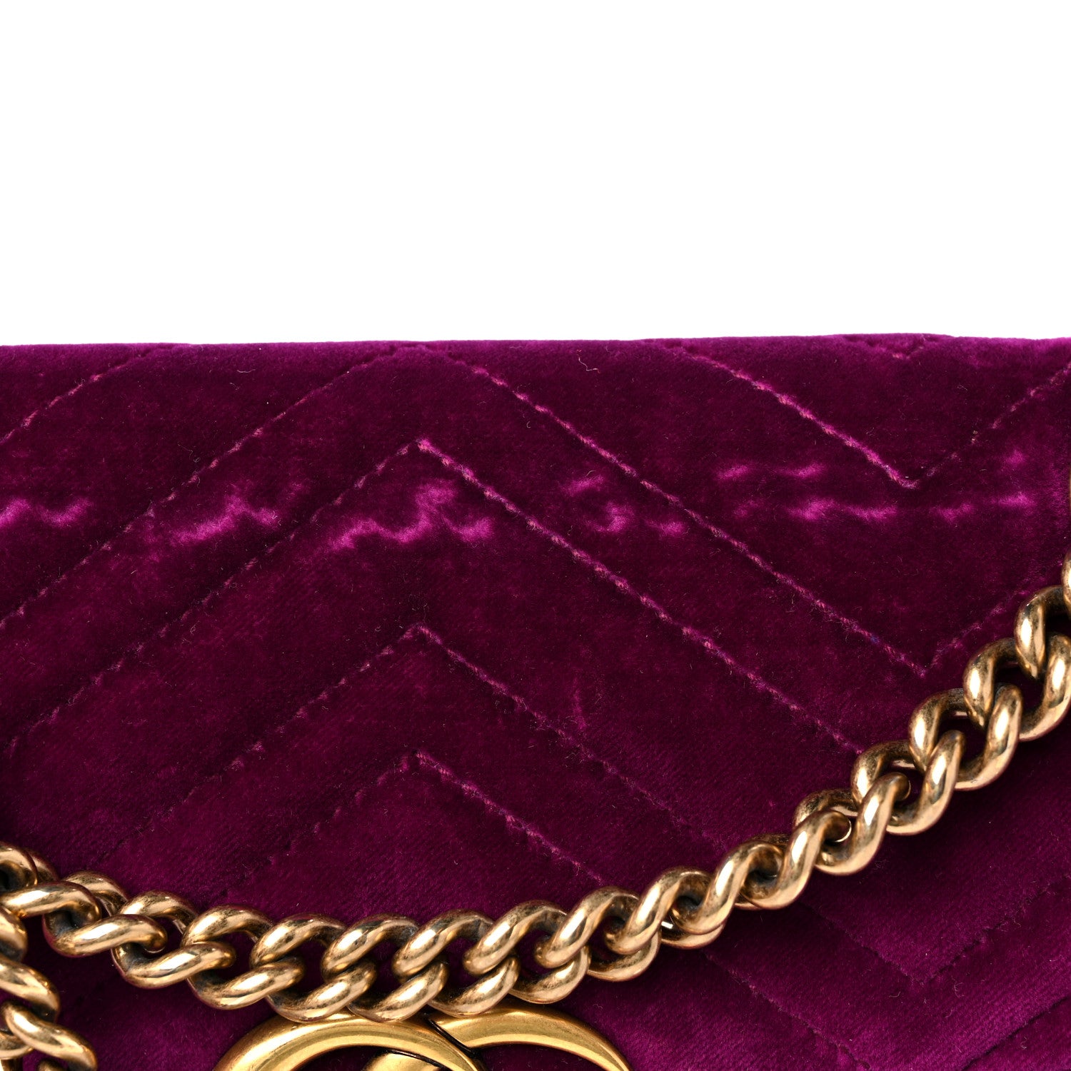 Gucci Velvet Matelasse Small GG Marmont Shoulder Bag Fuchsia Violet Cyclamen 16 of 18