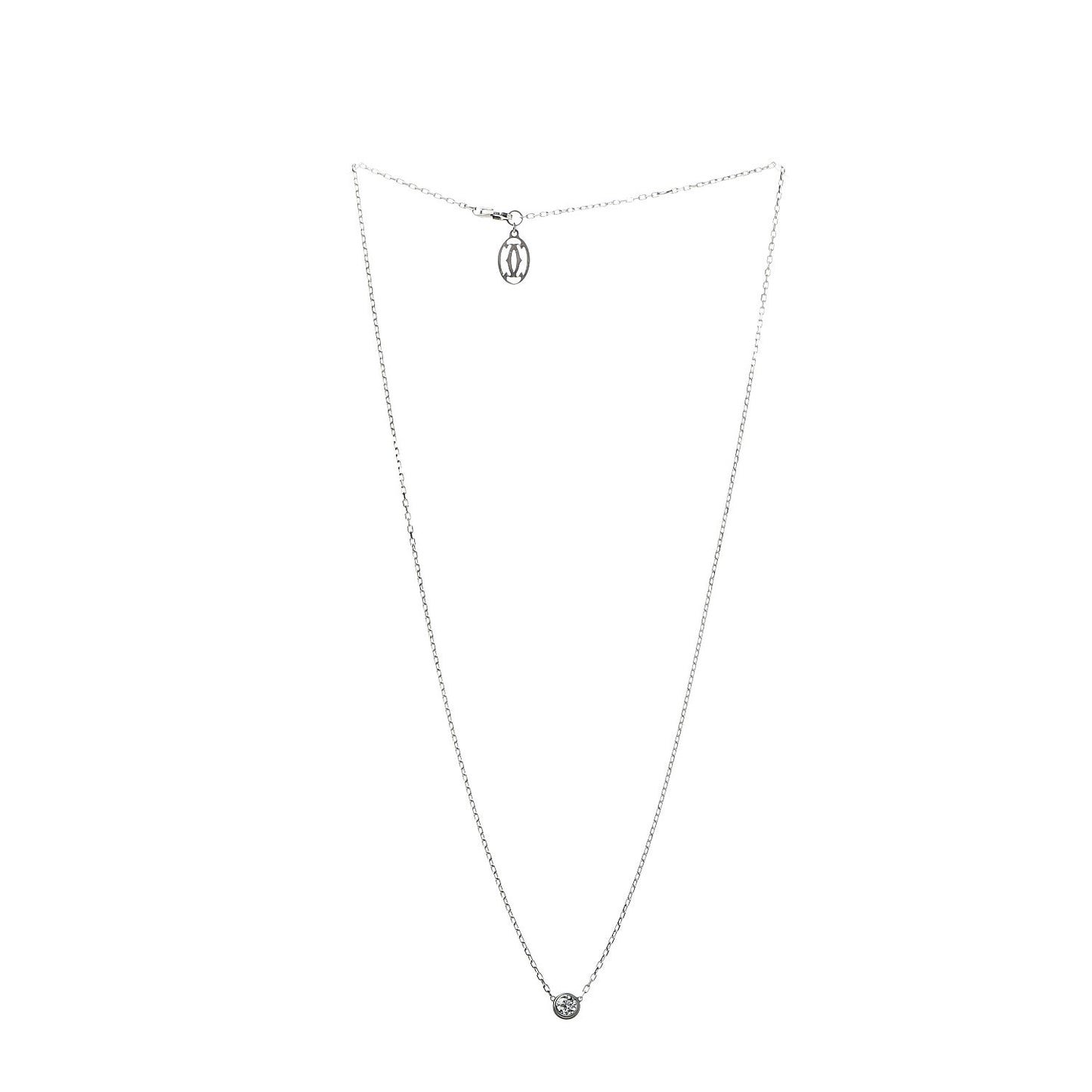 18K White Gold Diamond LM D'Amour Pendant Necklace